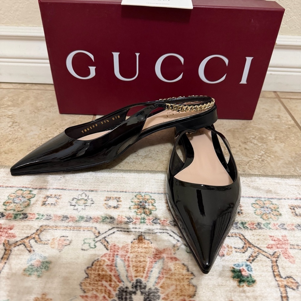 New Gucci Signorina ballet flats black patent leather - Picture 6 of 9